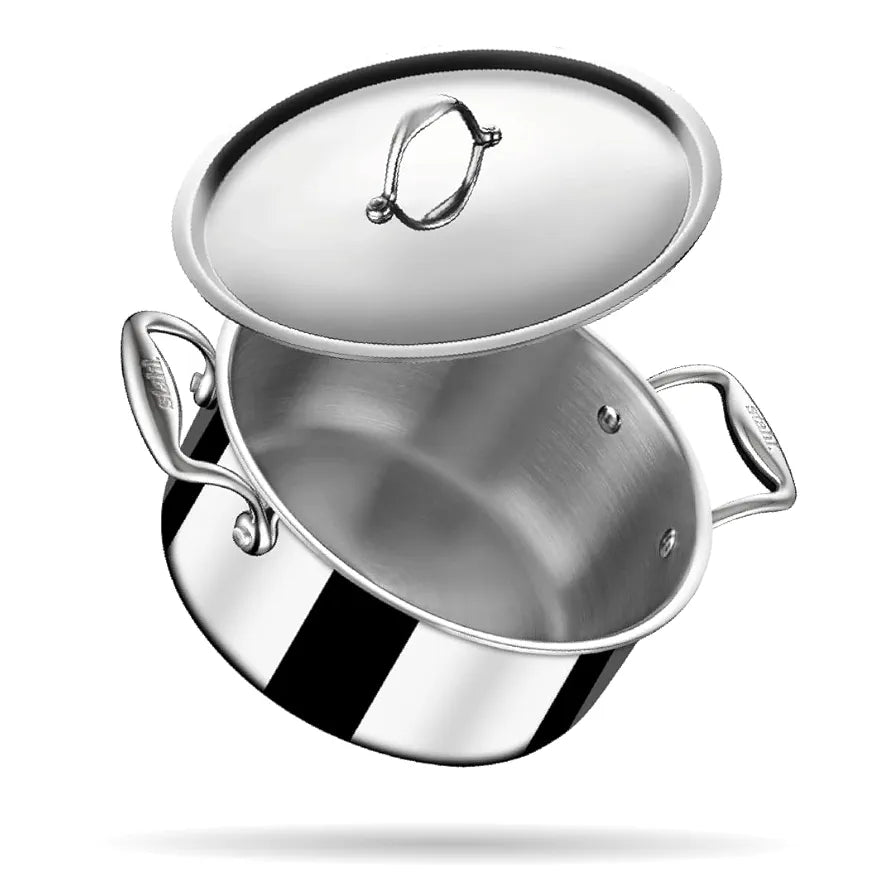 STAHL TRIPLY 24CM BRIYANI POT+LID 4124 STAHL TRIPLY 24CM BRIYANI POT+LID 4124